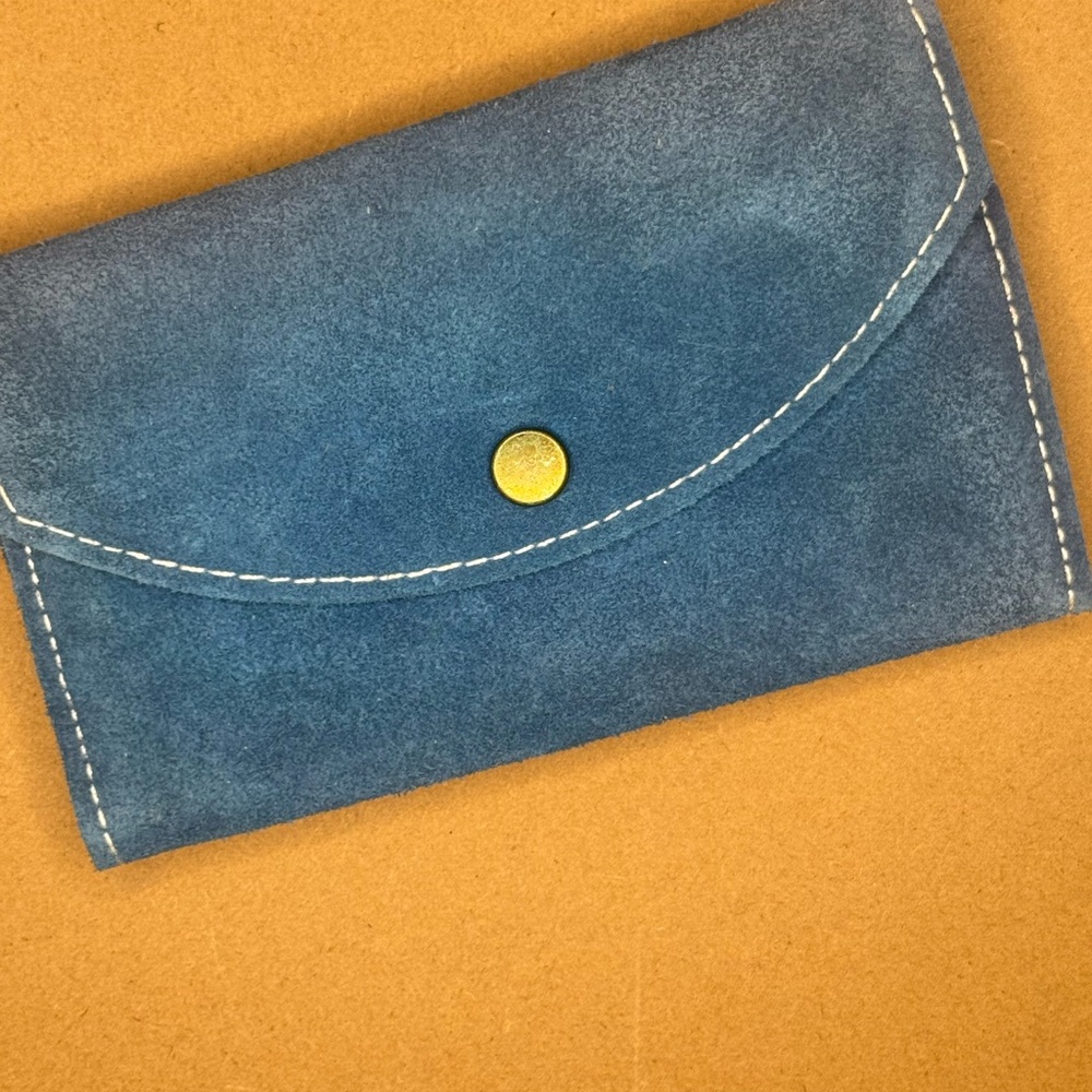 Vintage Blue Suede Women's Clutch